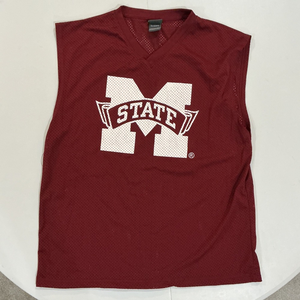 VTG Y2K Pro Edge Mississippi State Bulldogs Jersey Mens XL Maroon Mesh Tank